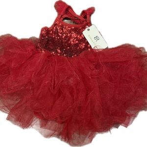 18-24 Bums & Roses Red Sequin Valentines Tutu Dress